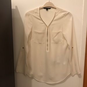 Zac & Rachel Cream zip front blouse